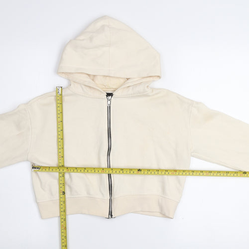 PrettyLittleThing Women's Beige Full Zip Hoodie Size S Cotton Blend