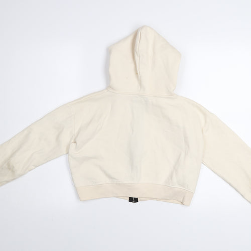 PrettyLittleThing Women's Beige Full Zip Hoodie Size S Cotton Blend