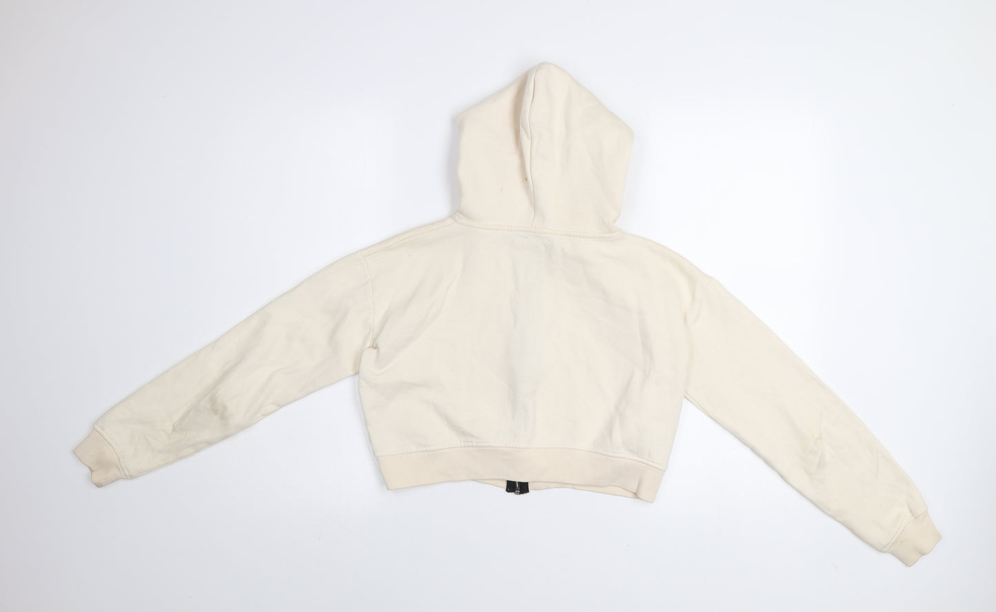 PrettyLittleThing Women's Beige Full Zip Hoodie Size S Cotton Blend