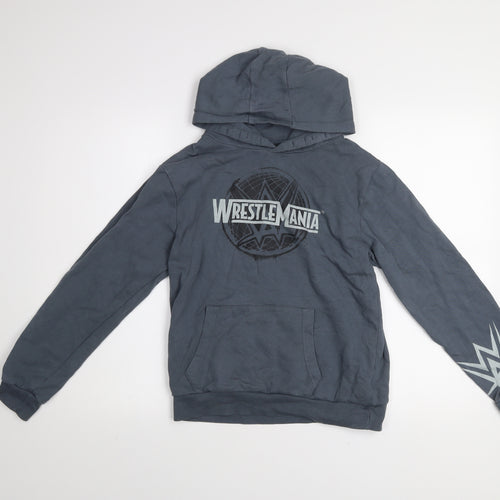 WWE WrestleMania Boys Grey Pullover Hoodie 12-13 Years Cotton Blend
