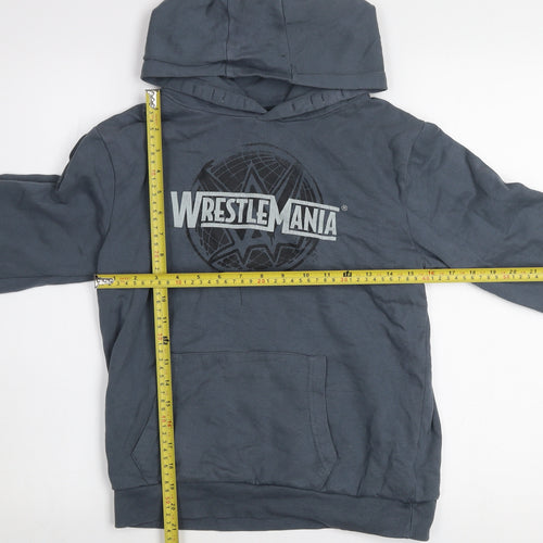 WWE WrestleMania Boys Grey Pullover Hoodie 12-13 Years Cotton Blend