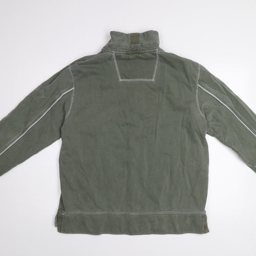 We Originals Mens Green L Half Zip High Neck Sweatshirt
