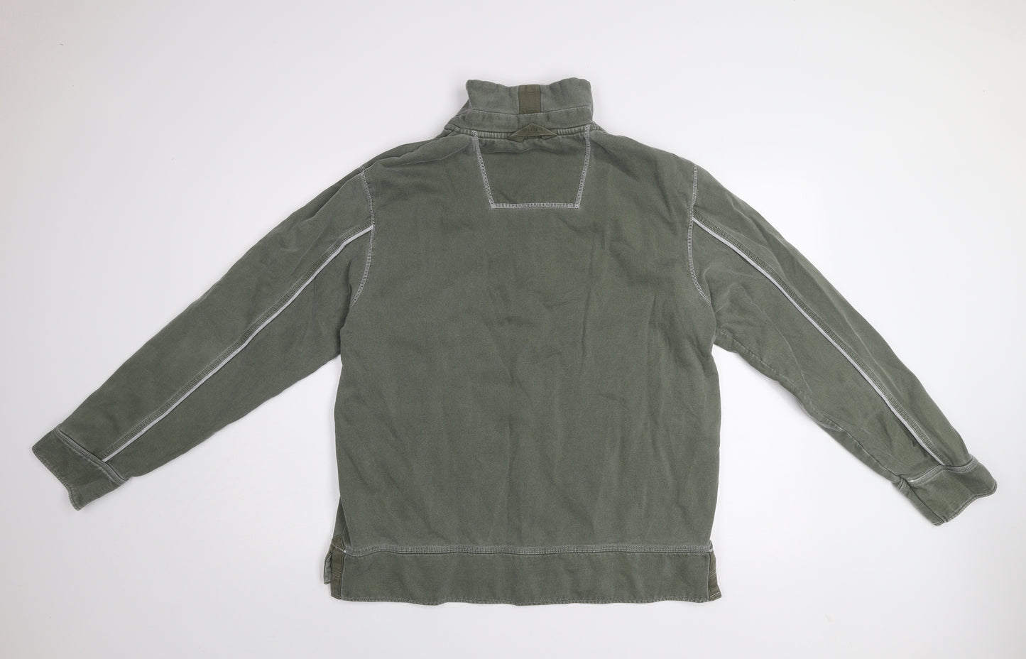 We Originals Mens Green L Half Zip High Neck Sweatshirt