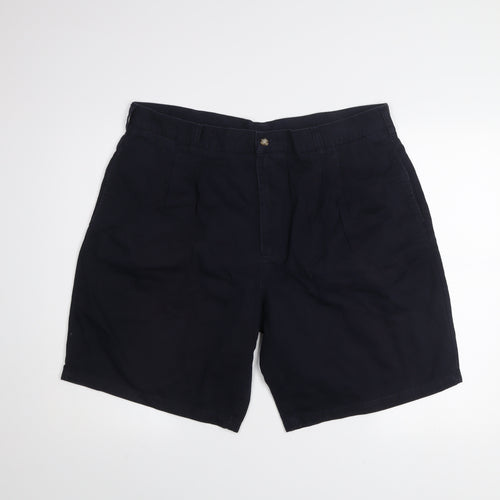St. Bernard Men's Blue Chino Shorts Size 40 Regular Fit Casual Cotton