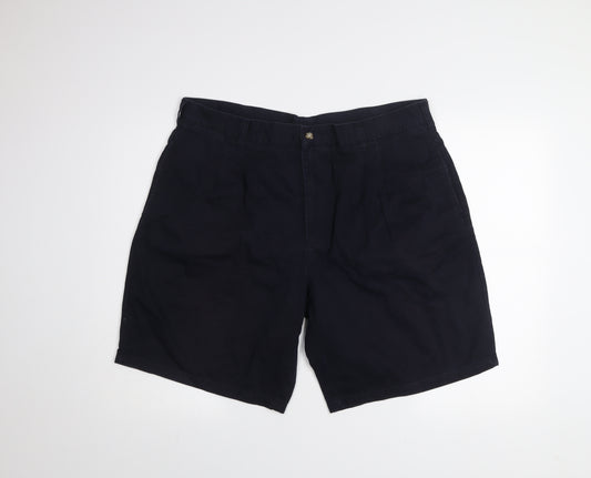 St. Bernard Men's Blue Chino Shorts Size 40 Regular Fit Casual Cotton