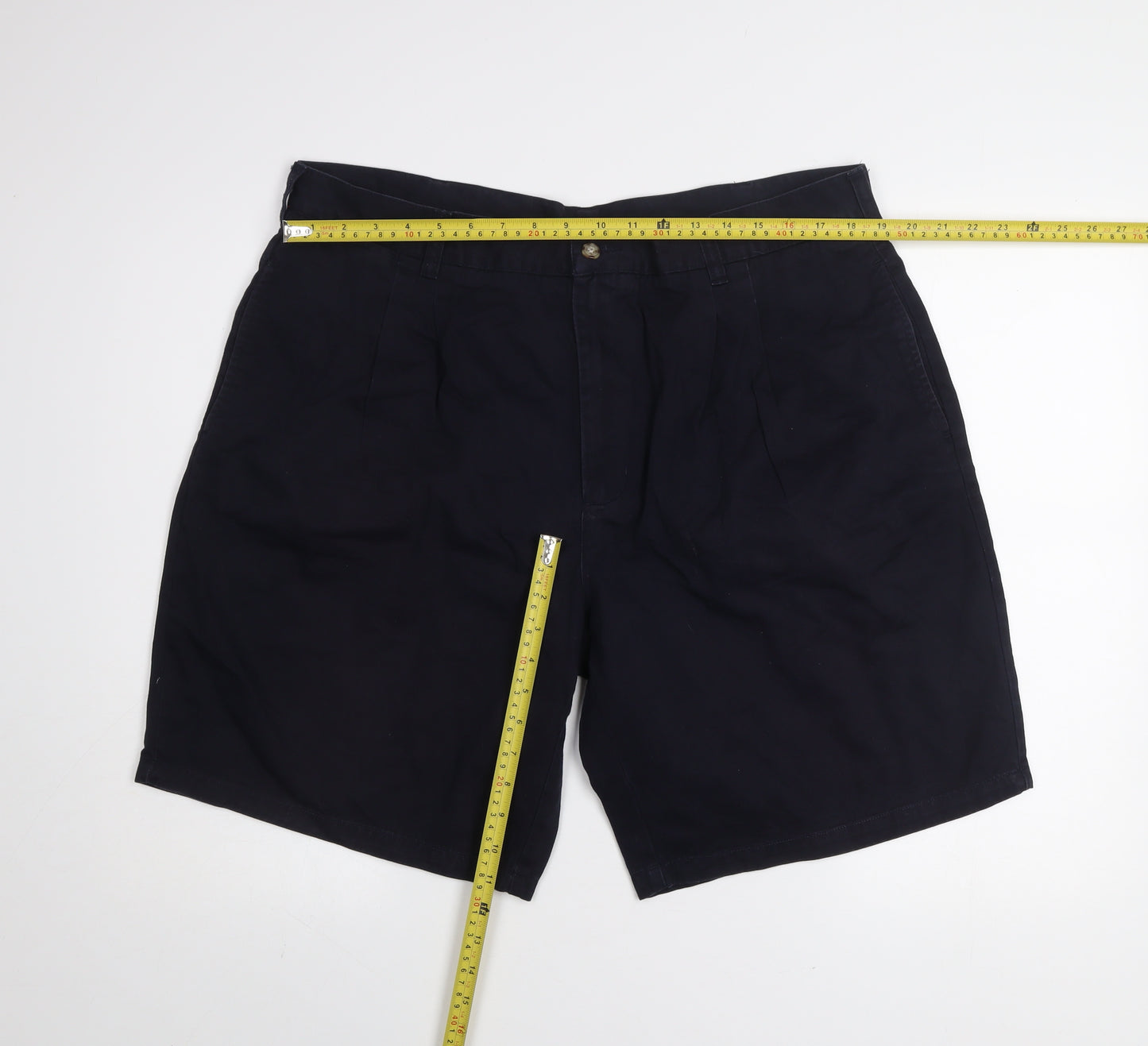 St. Bernard Men's Blue Chino Shorts Size 40 Regular Fit Casual Cotton