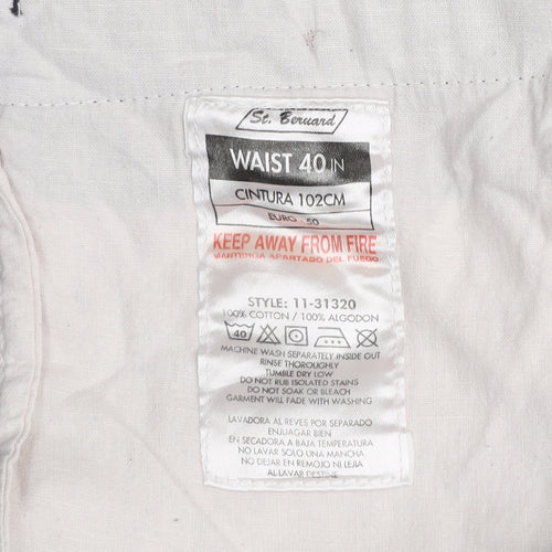 St. Bernard Men's Blue Chino Shorts Size 40 Regular Fit Casual Cotton