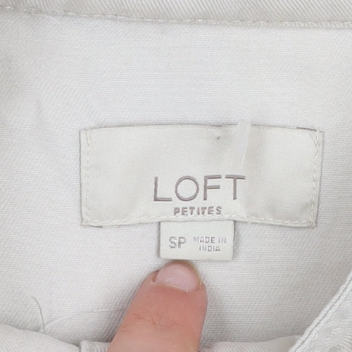 LOFT Women Petites Beige Lyocell Military Jacket S