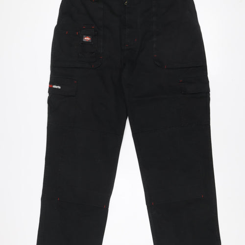 Lee Cooper Men's Black Cargo Workwear Trousers 38R Polyester Cotton Blend