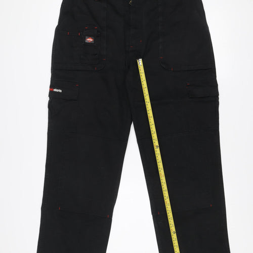Lee Cooper Men's Black Cargo Workwear Trousers 38R Polyester Cotton Blend