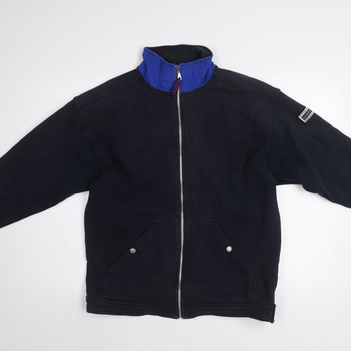 George Men’s Blue Mid-Length Cotton Blend Full Zip Casual Jacket M
