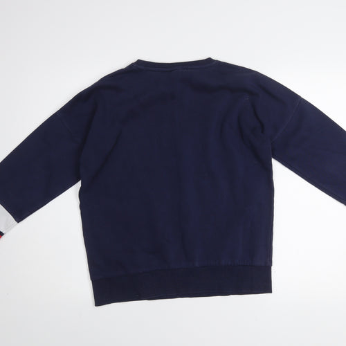 Fila Men’s Blue Crew Neck Pullover Sweatshirt M Logo Sports Style