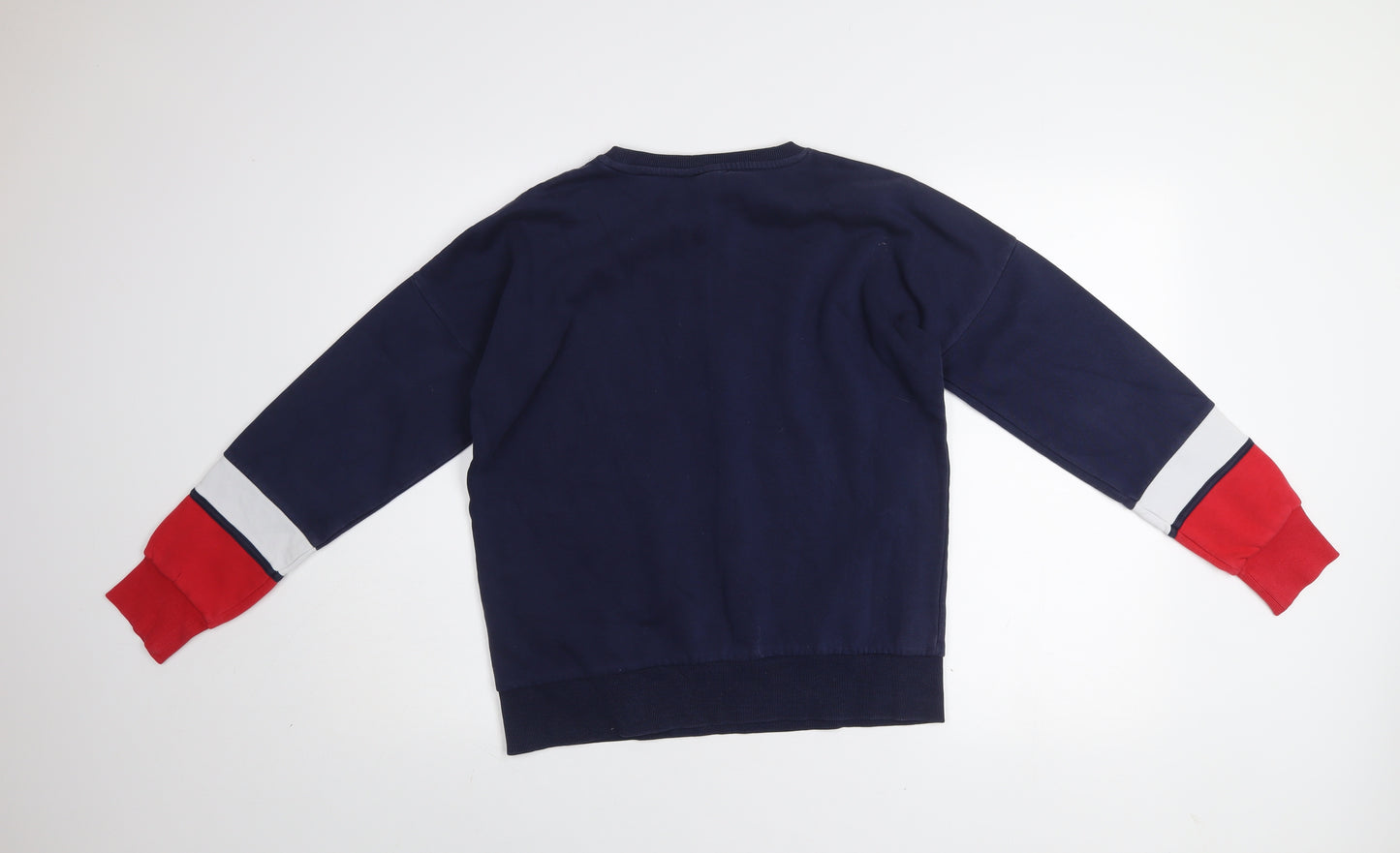 Fila Men’s Blue Crew Neck Pullover Sweatshirt M Logo Sports Style