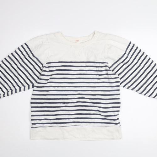 John Lewis Anyday Women’s White Navy Striped Pullover Sweatshirt M