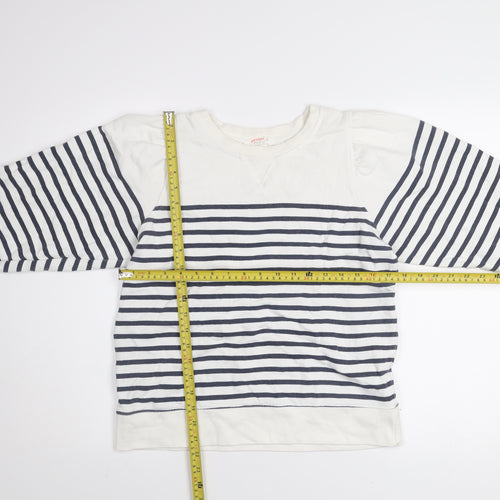 John Lewis Anyday Women’s White Navy Striped Pullover Sweatshirt M