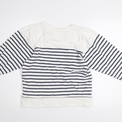 John Lewis Anyday Women’s White Navy Striped Pullover Sweatshirt M