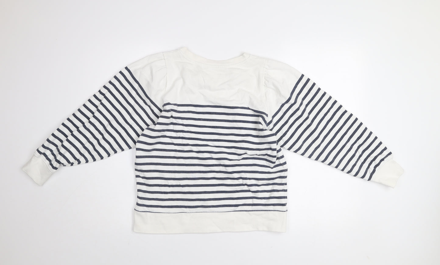 John Lewis Anyday Women’s White Navy Striped Pullover Sweatshirt M