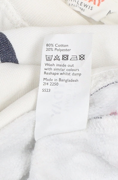 John Lewis Anyday Women’s White Navy Striped Pullover Sweatshirt M