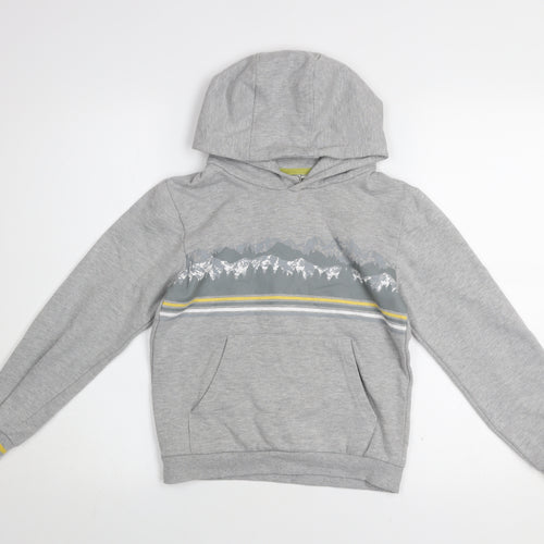 Mountain Warehouse Boys Grey Pullover Hoodie 9-10 Years Cotton Blend Graphic Print