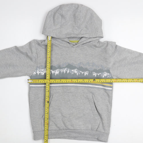 Mountain Warehouse Boys Grey Pullover Hoodie 9-10 Years Cotton Blend Graphic Print