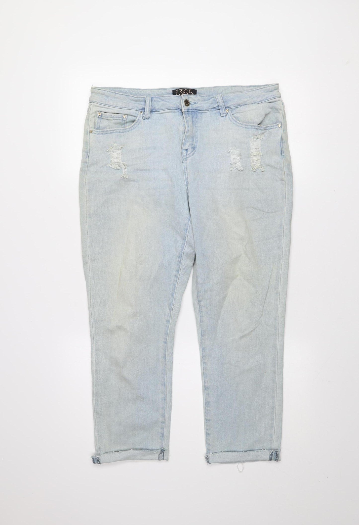 Denim 365 Women's Light Blue Distressed Skinny Jeans Size 12