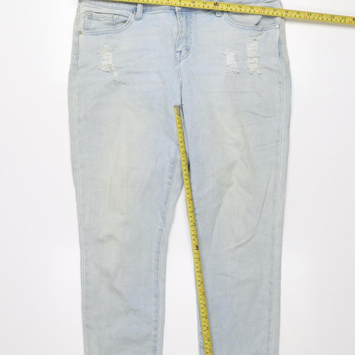 Denim 365 Women's Light Blue Distressed Skinny Jeans Size 12