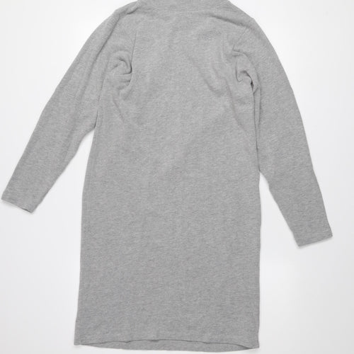 Great Plains Women Grey Size 10 Bodycon Knit Turtleneck Dress