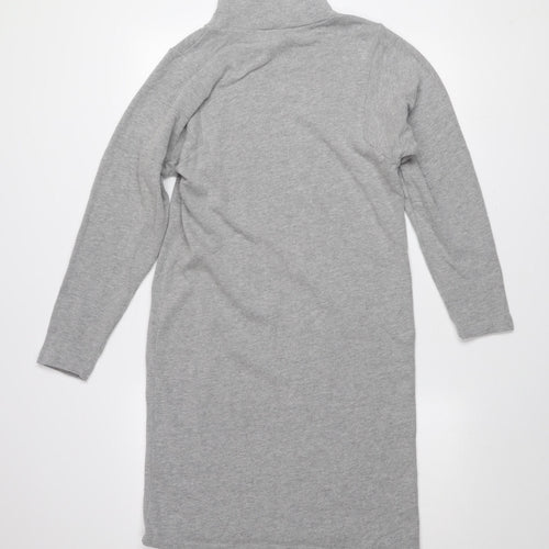 Great Plains Women Grey Size 10 Bodycon Knit Turtleneck Dress