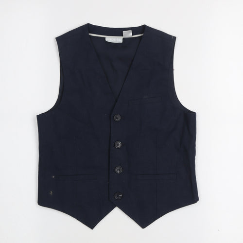Pepperts! Boys Blue Formal Waistcoat 8-9 Years Cotton Blend Tuxedo Style