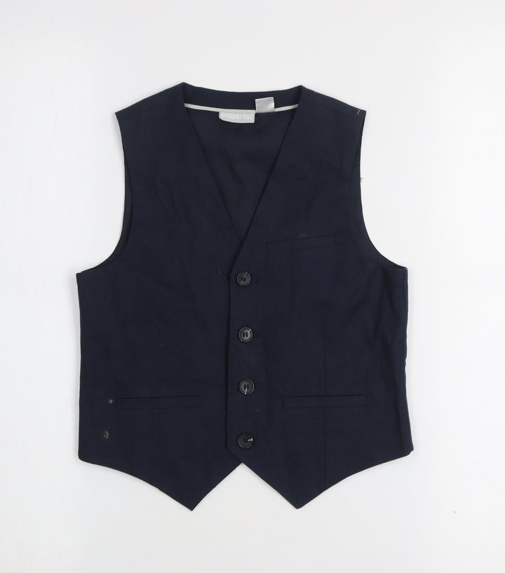 Pepperts! Boys Blue Formal Waistcoat 8-9 Years Cotton Blend Tuxedo Style