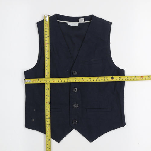 Pepperts! Boys Blue Formal Waistcoat 8-9 Years Cotton Blend Tuxedo Style