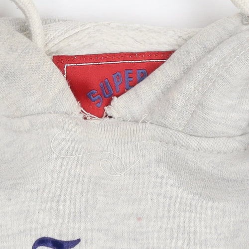 Superdry Heritage Grey Hoodie Women UK 8 Pullover Cotton Blend Casual