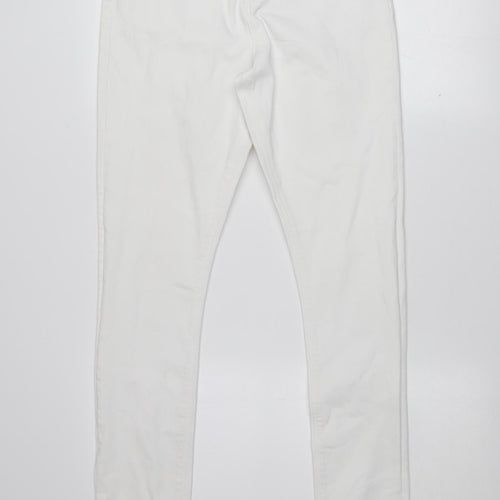 ASOS Women's White Skinny Denim Jeans Size 12 High Rise Stretch