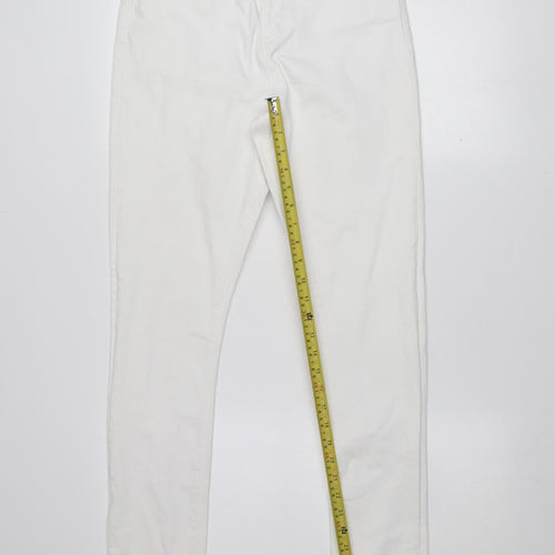 ASOS Women's White Skinny Denim Jeans Size 12 High Rise Stretch