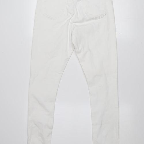 ASOS Women's White Skinny Denim Jeans Size 12 High Rise Stretch