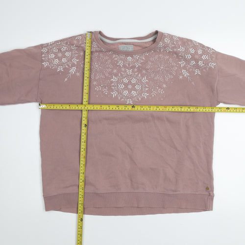Fat Face Women's Pink Cotton Blend Pullover Sweatshirt Size M