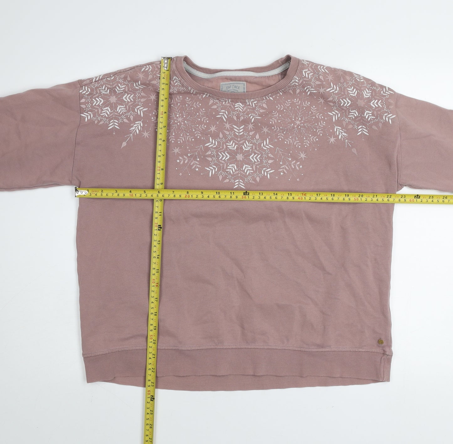 Fat Face Women's Pink Cotton Blend Pullover Sweatshirt Size M
