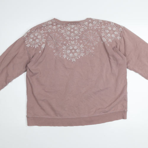 Fat Face Women's Pink Cotton Blend Pullover Sweatshirt Size M