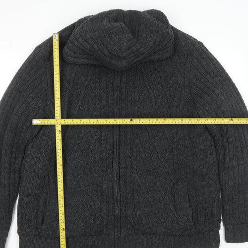 Cherokee Men's Grey Knit Hooded Full Zip Jacket 2XL Regular