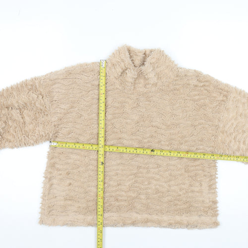 Noisy May Women Beige Fleece Pullover Sweatshirt Size M
