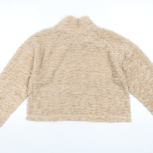 Noisy May Women Beige Fleece Pullover Sweatshirt Size M