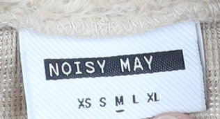 Noisy May Women Beige Fleece Pullover Sweatshirt Size M