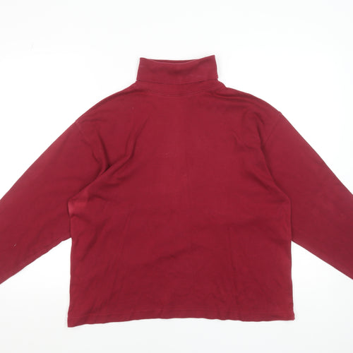 Compliments Women's Red Long Sleeve Roll Neck Cotton Top M
