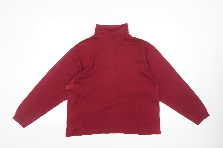 Compliments Women's Red Long Sleeve Roll Neck Cotton Top M