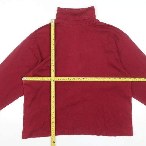 Compliments Women's Red Long Sleeve Roll Neck Cotton Top M