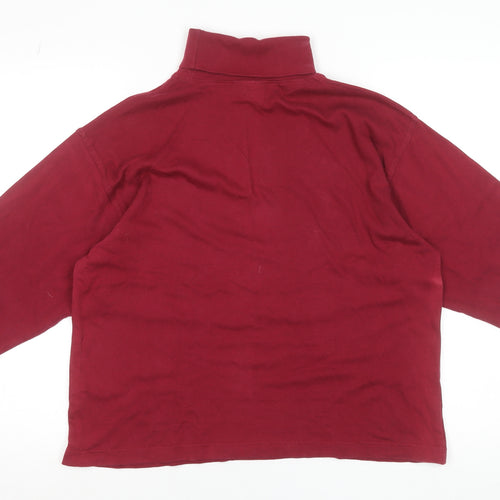Compliments Women's Red Long Sleeve Roll Neck Cotton Top M