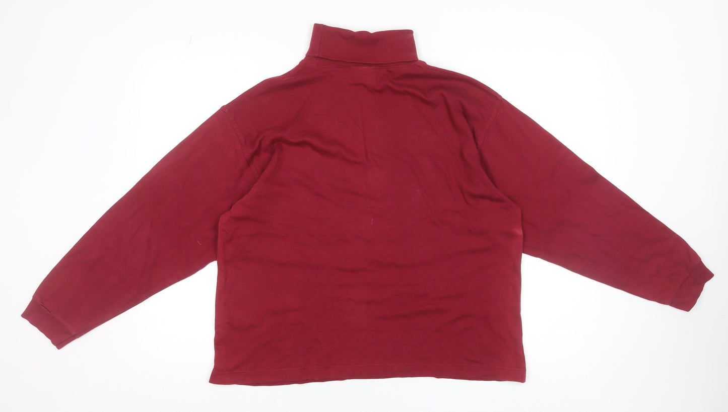 Compliments Women's Red Long Sleeve Roll Neck Cotton Top M