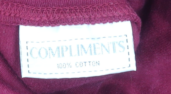 Compliments Women's Red Long Sleeve Roll Neck Cotton Top M