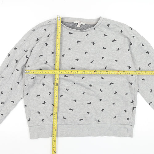 Esprit Womens Grey Butterfly Print XL Sweatshirt