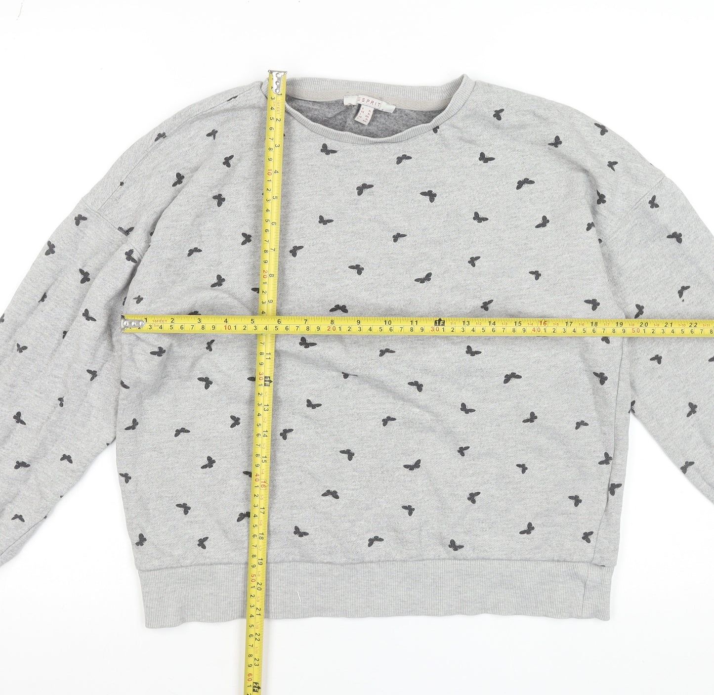 Esprit Womens Grey Butterfly Print XL Sweatshirt